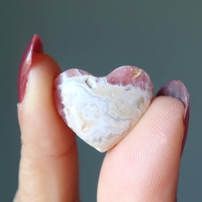 Rhodochrosite Heart Sacred Power Love Precious Pink Crystal