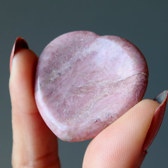 Rhodonite Worry Stone Soothe My Heart