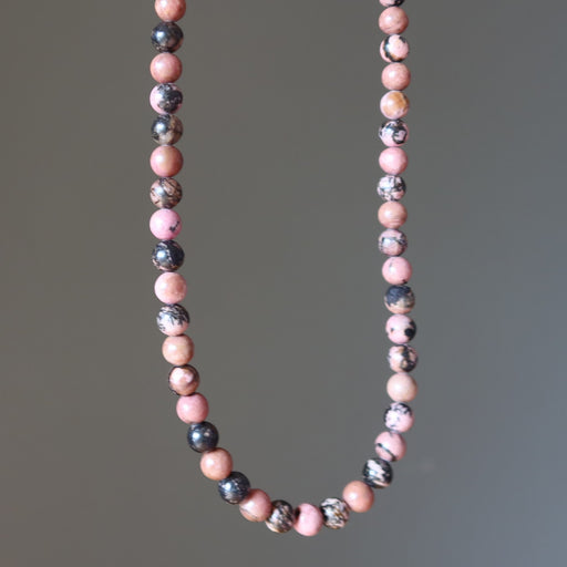 beaded rhodonite necklace