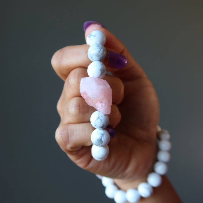 Rose Quartz Bracelet Howlite Healthy Habits Love Gemstone