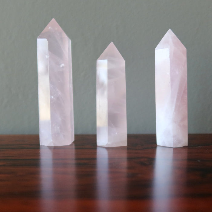 Rose Quartz Tower Wand Point to True Love Pink Crystal