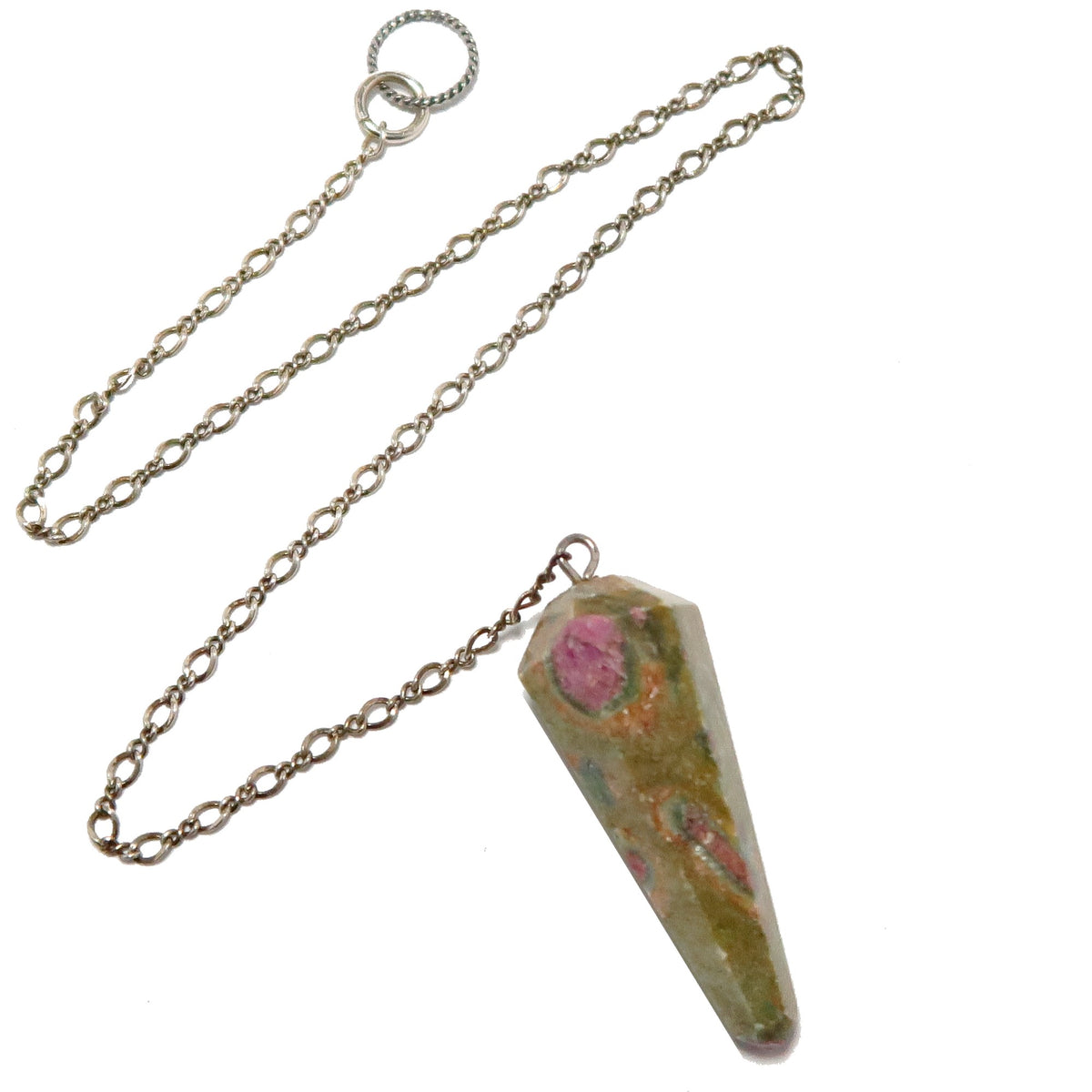 Ruby Fuchsite Pendulum Inner Truth Sterling Silver — Satin Crystals