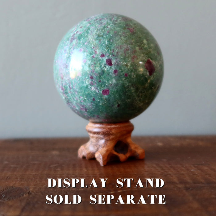 ruby kyanite sphere on stand