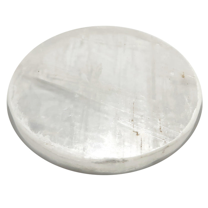 Selenite Charger True White Circle Crystal Charging Station