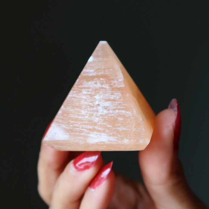 orange selenite pyramid