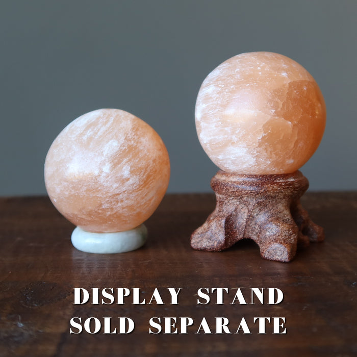 Orange Selenite Sphere Warm Creativity Crystal Ball Healing