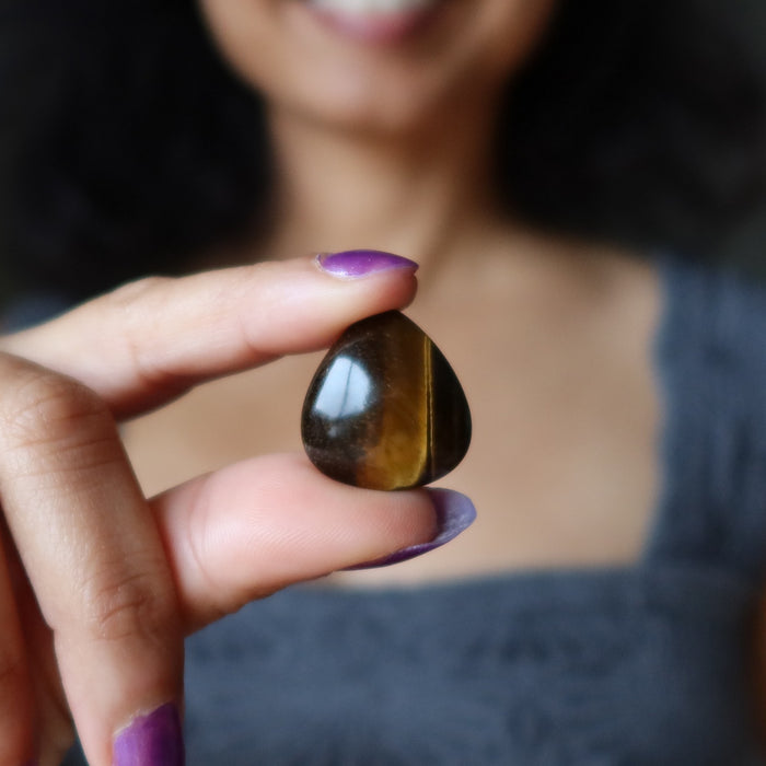 golden tigers eye pear cabochon