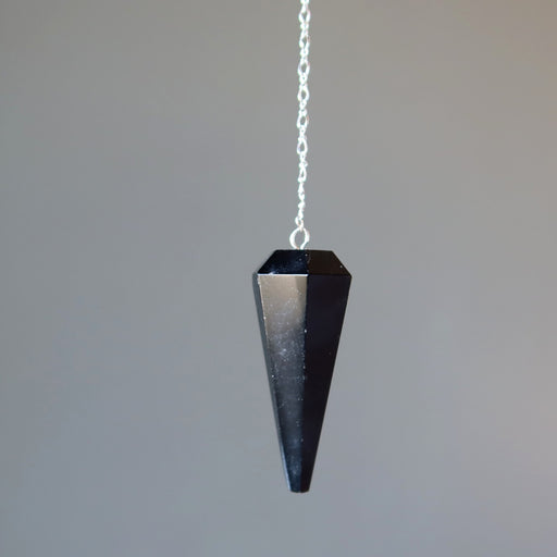 black tourmaline faceted pendulum