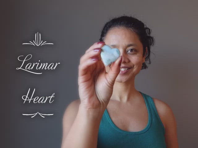 video featuring larimar hearts