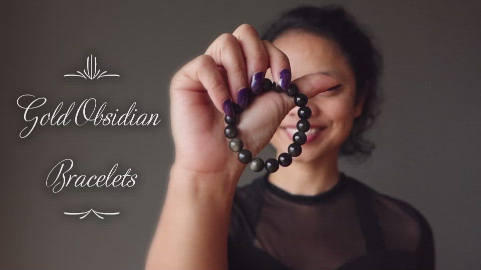 video on gold obsidian bracelets