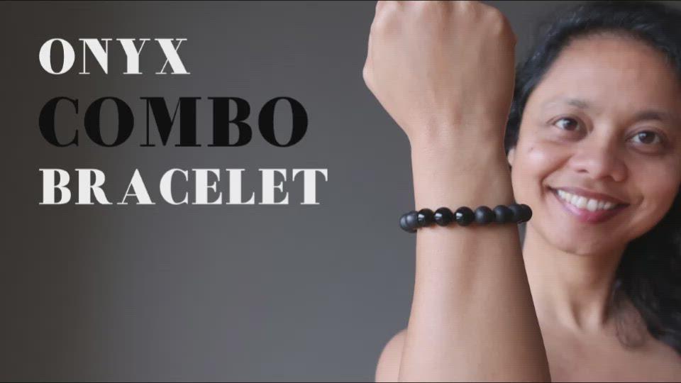video showcasing black onyx bracelet