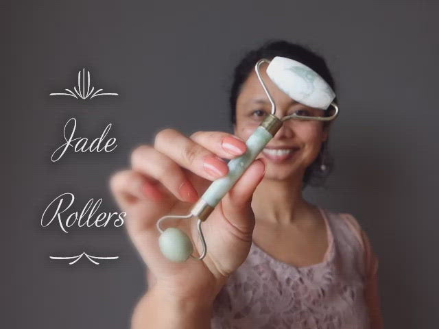 video featuring green jade facial rollers