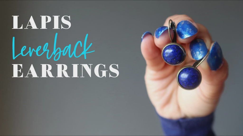 video featuring lapis leverback earrings