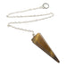 golden tigers eye faceted pendulum on sterling silver chain