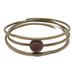 round red lava bead on 3 coils of antique gold memory wire bracelet