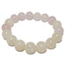 white moonstone and pink rose quartz round beaded stretch bracelet
