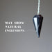 shungite pendulum showing natural inclusions