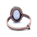 back of Adjustable Antique Copper Blue Lace Agate Ring 