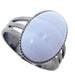 blue lace agate gemstone in gunmetal ring