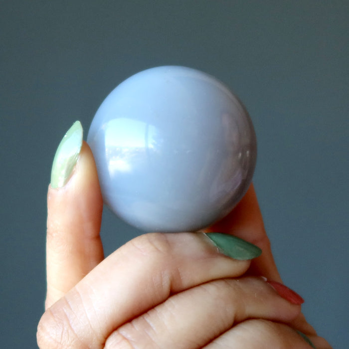 Blue Agate Sphere Earth Sky Water Natural Element Crystal Ball