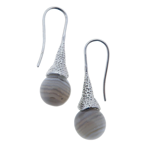 Botswana Agate silver crafted earrings  