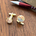 crazy lace agate cufflinks with pen and notebook
