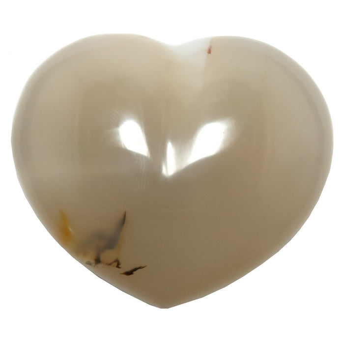White Agate Heart Love is Glossy Attractive Crystal Gemstone