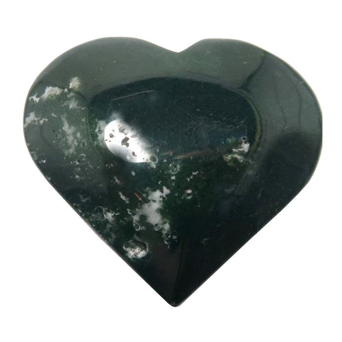 Moss Agate Heart Friendships Forever Crystal Dark Green
