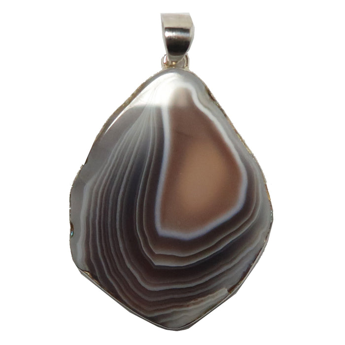 Brown Coffee Agate Pendant Swirling Earth Energy Crystal Stone