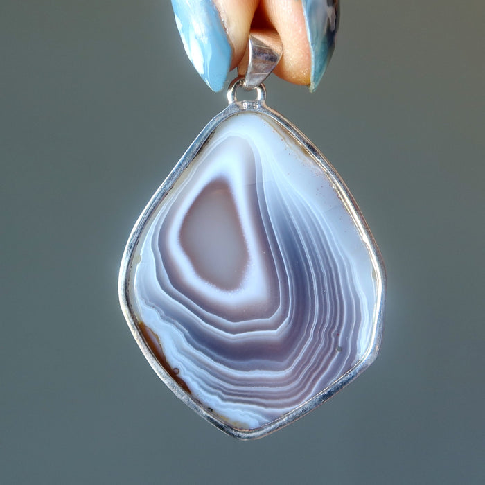 Brown Coffee Agate Pendant Swirling Earth Energy Crystal Stone