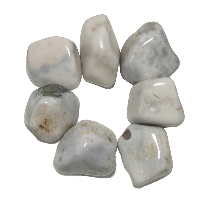 7 agate tumbled stone set