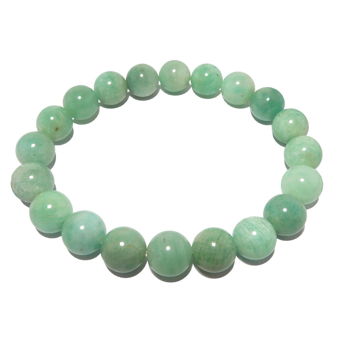 blue green round amazonite beaded stretch bracelet 8mm