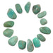 14 blue-green amazonite tumbled stones