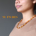 Sheila of Satin Crystals wearing 20" Yellow Orange Red Baltic Amber 10-18mm beads Knotted Necklace 