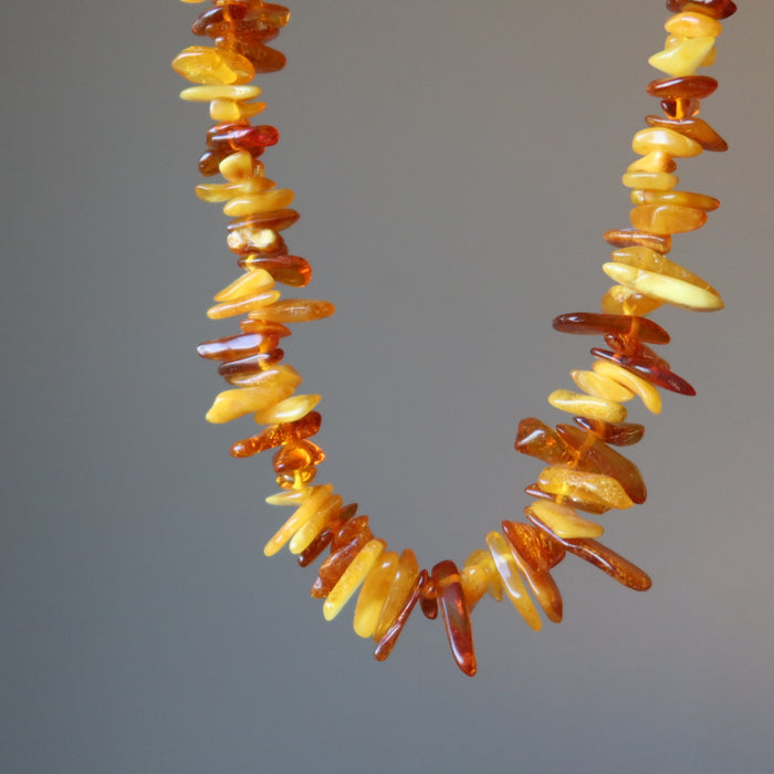 Amber Necklace Warm Autumn Colors Real Baltic Gems Knotted