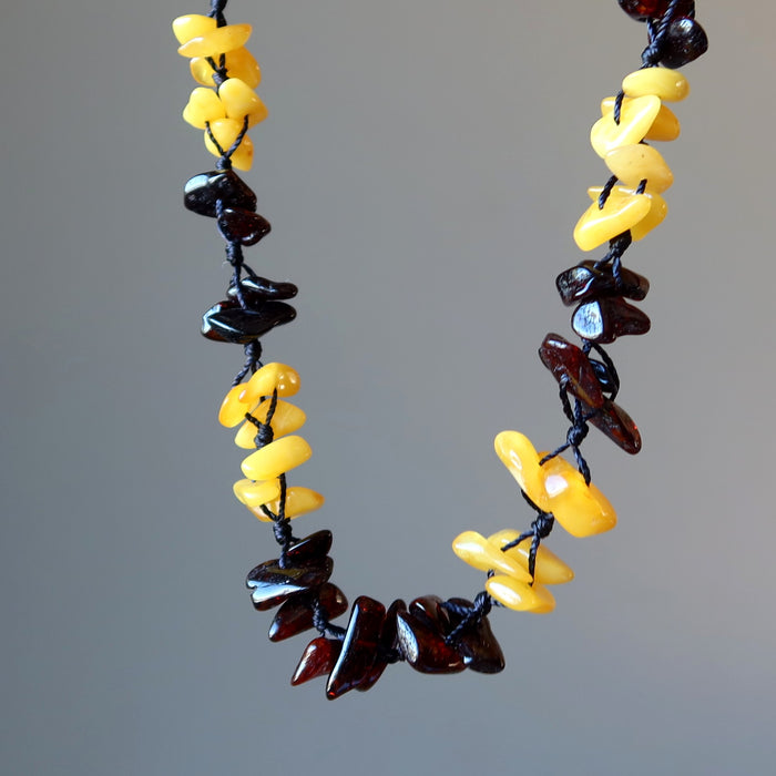 Amber Yellow Red Necklace 