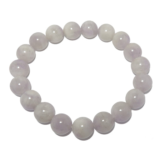 light purple lavender amethyst gemstone beaded stretch bracelet in 9-10mm beads
