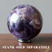amethyst sphere on hematine ring stand
