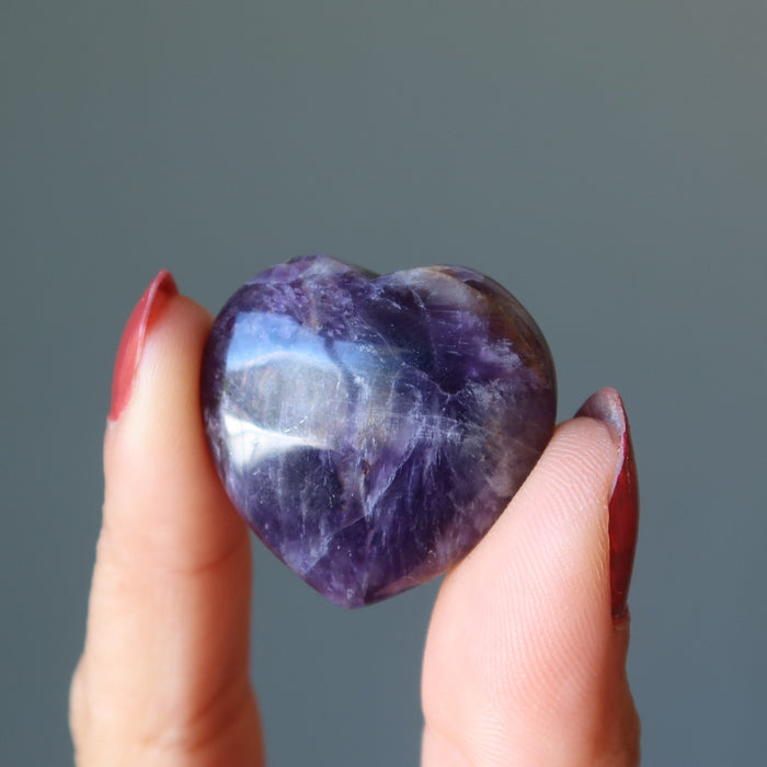 purple amethyst heart
