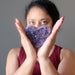 sheila of satin crystals holding 4.0-6.0 Inches Dark Purple Geode Amethyst Heart Cluster Cluster 