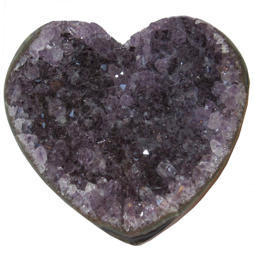 4.0-6.0 Inches Dark Purple Geode Amethyst Heart Cluster Cluster 