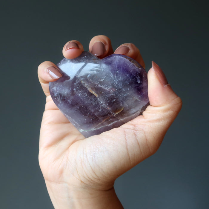 Amethyst Heart Spiritual Love Purple Crystal