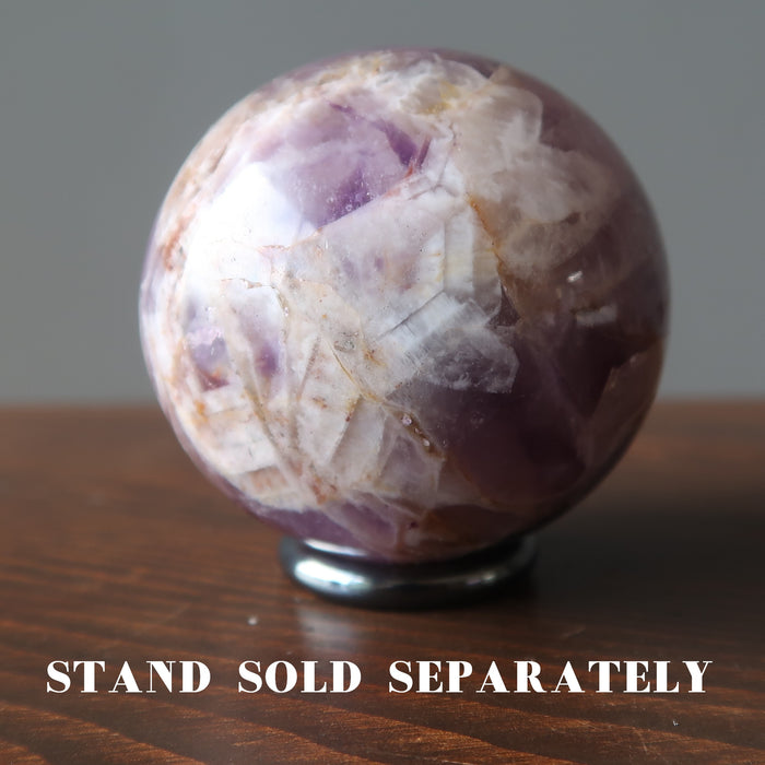 amethyst sphere on hematine ring stand, which is sold separately