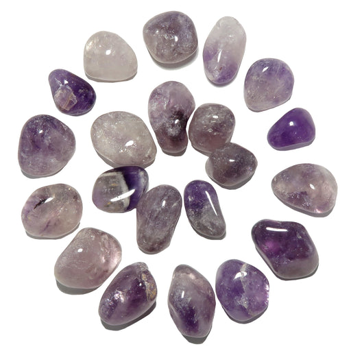 a set of 21 amethyst tumbled stones