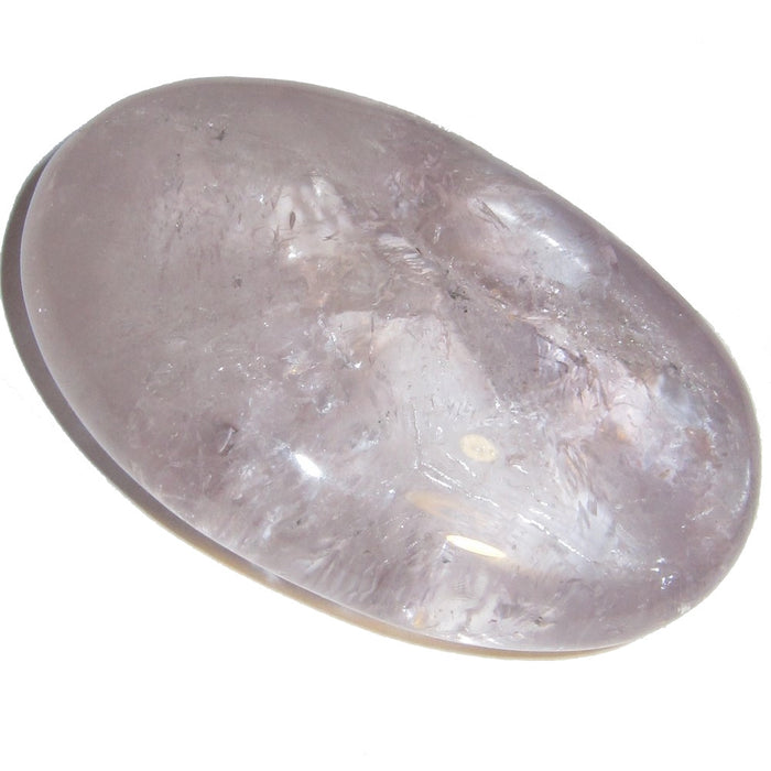 translucent purple oval polished palm stone
