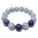 genuine blue angelite and lapis lazuli stretch bracelet beaded with natural gemstone beads, handmade at satin crystals boutique