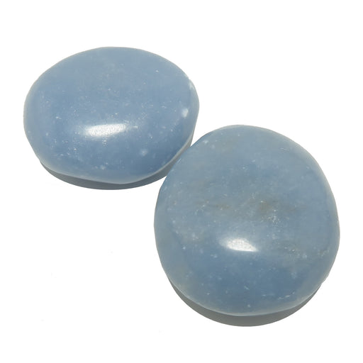 baby blue angelite tumbled stone pair