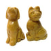 Spirit Animal Set Cat & Dog Jasper Mustard Yellow Stone Figurine Pair 2"