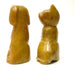 Animal Set 09 Cat Dog Yellow Jasper Stone Carving Pair - I Dig Crystals