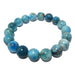 genuine blue apatite gemstone stretch bracelet with 9-10mm beads